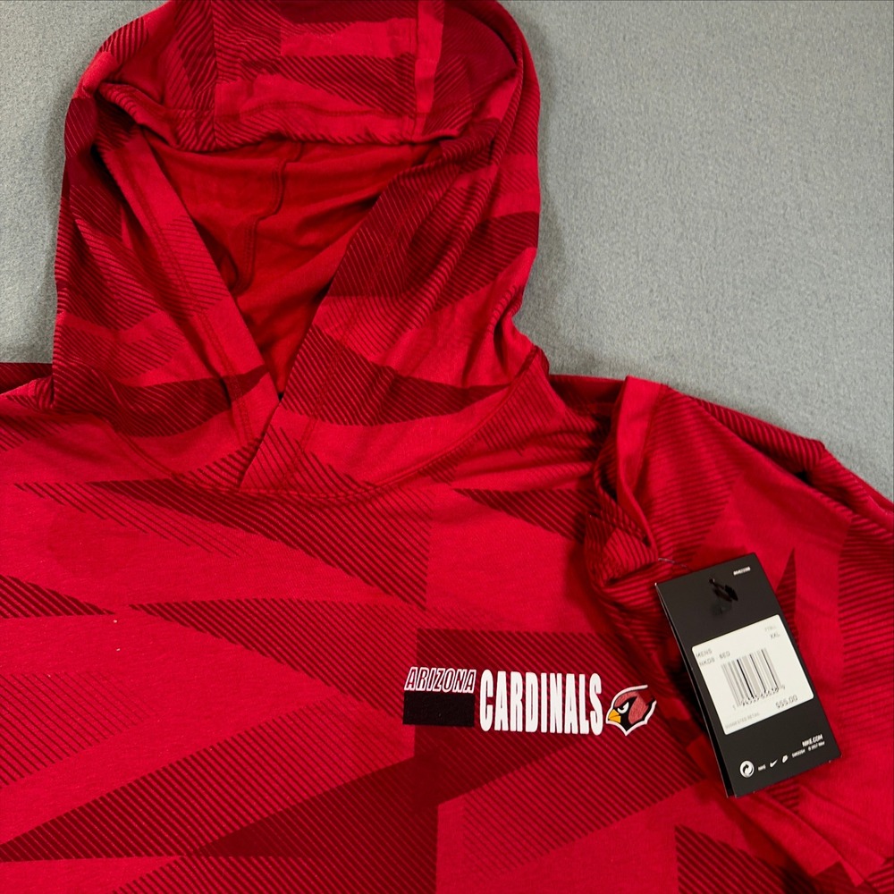 NWT Nike Arizona Cardinals NFL Dri-FIT Hooded Long Sleeve Shirt Mens XXL Red